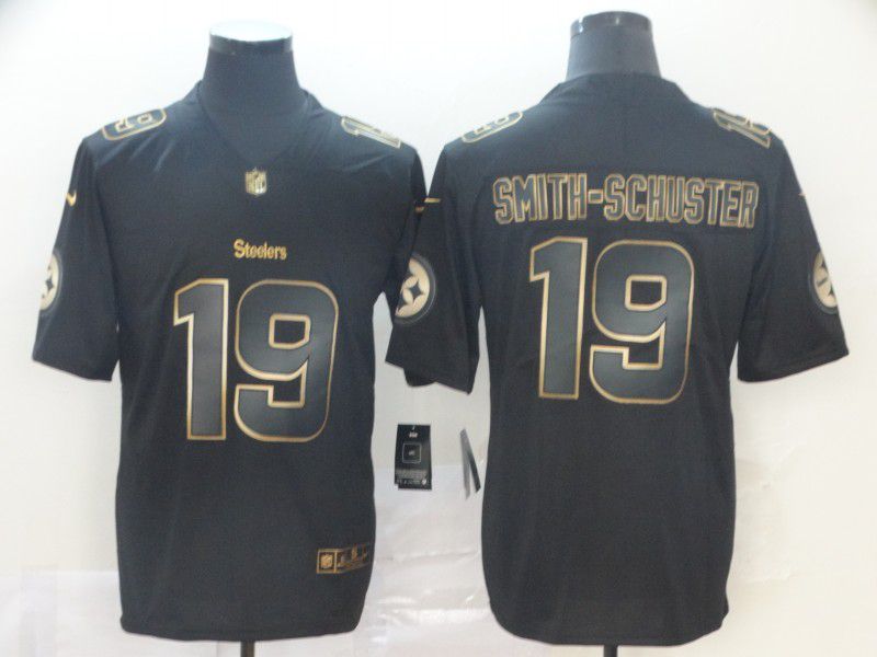 Men Pittsburgh Steelers #19 Smith-schuster Nike Vapor Limited Black Golden NFL Jersey